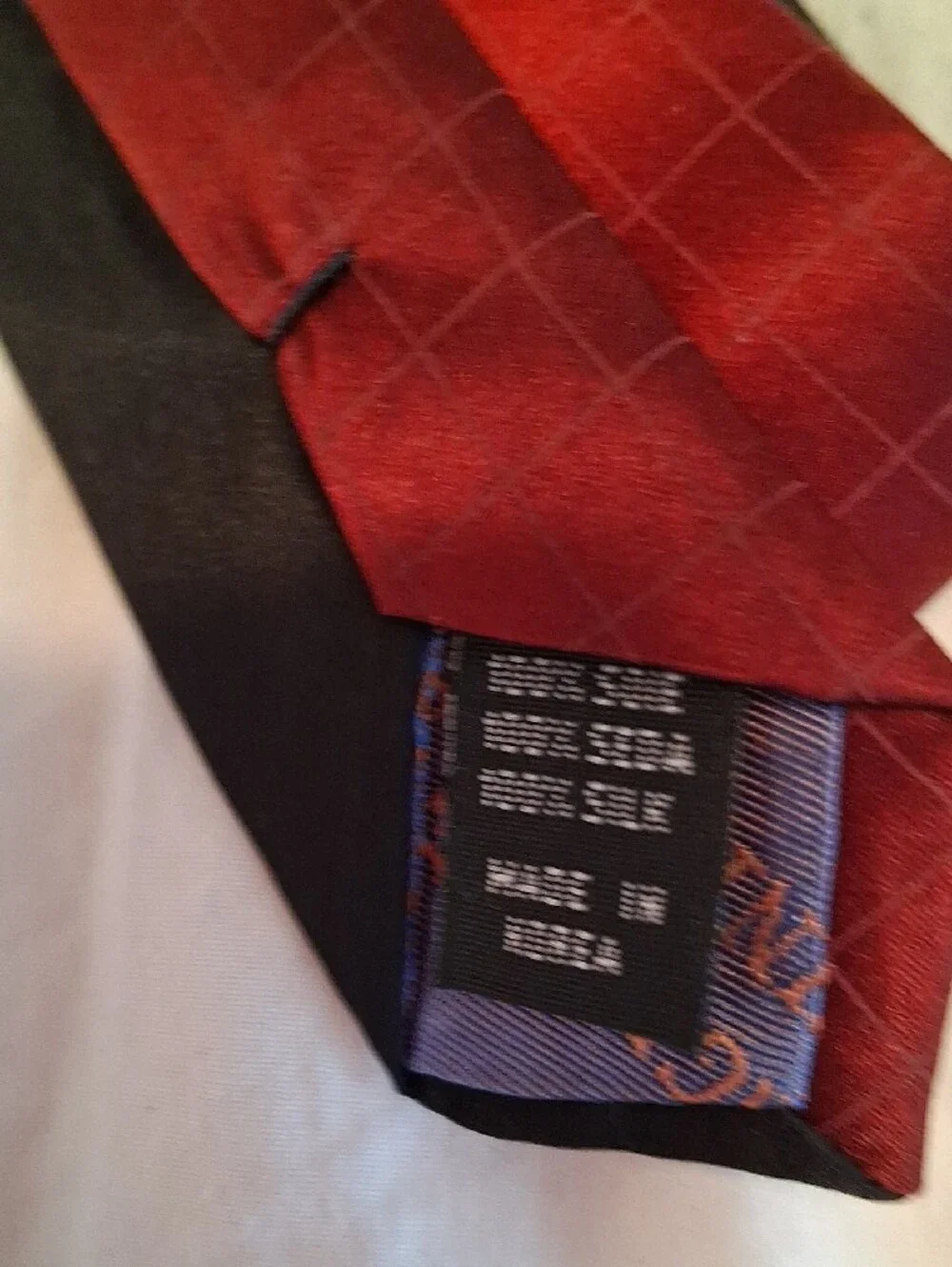 Giorgio Brutini Red and Black Windowpane Geometric Tie. 100% Silk